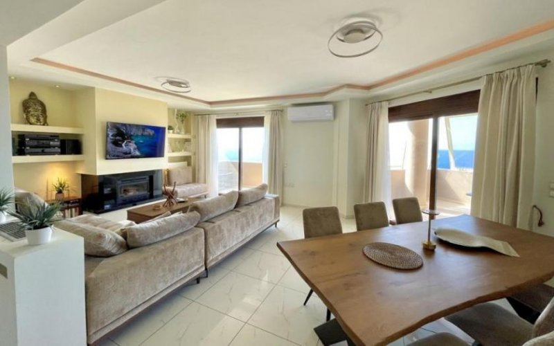 Akrotiri Kreta, Akrotiri: Geräumige Villa mit tollem Meerblick zu verkaufen in Koumpeles Haus kaufen